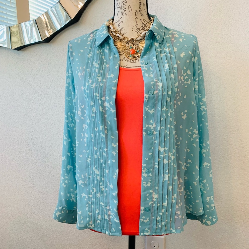 LAUREN CONRAD Butterfly Blouse